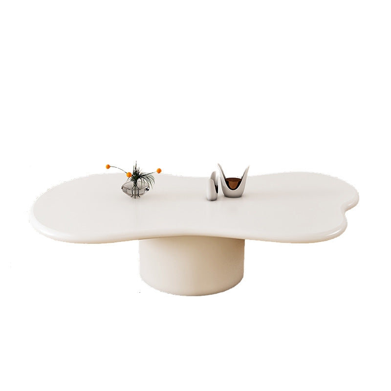 Scandinavian Free Form Coffee Table with Pedestal Base in Solid Wood
