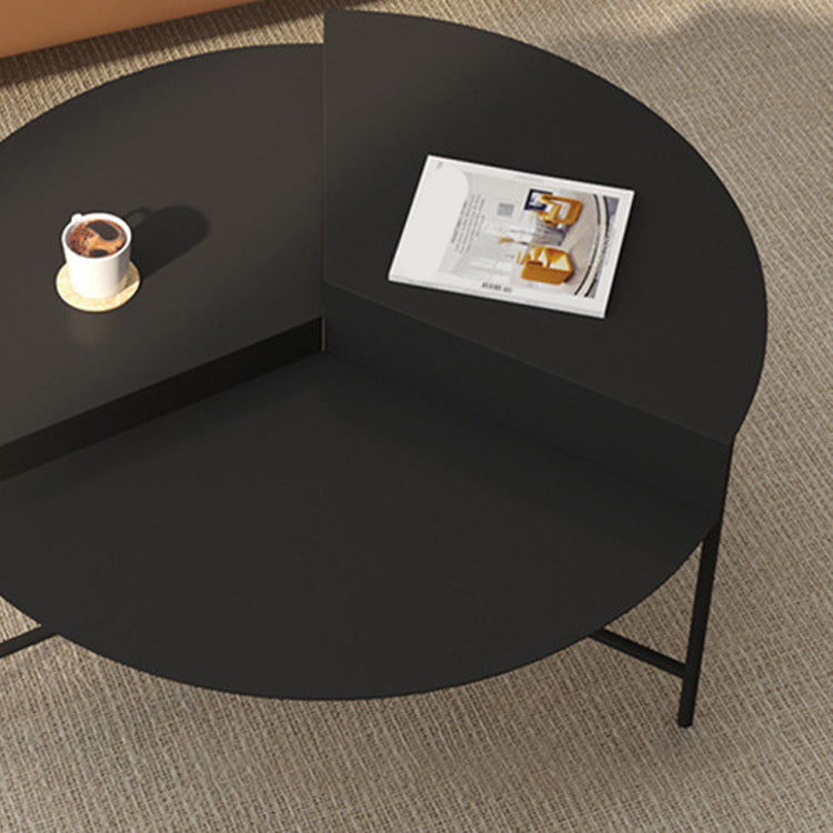 Round Iron Coffee Table 17.71" High 3 Legs Coffee Cocktail Table