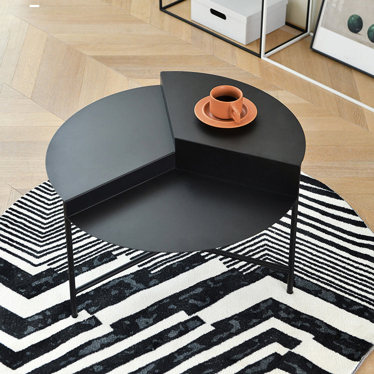 Round Iron Coffee Table 17.71" High 3 Legs Coffee Cocktail Table