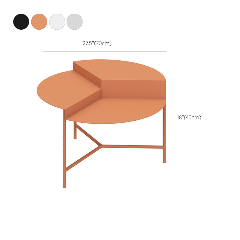 Round Iron Coffee Table 17.71" High 3 Legs Coffee Cocktail Table