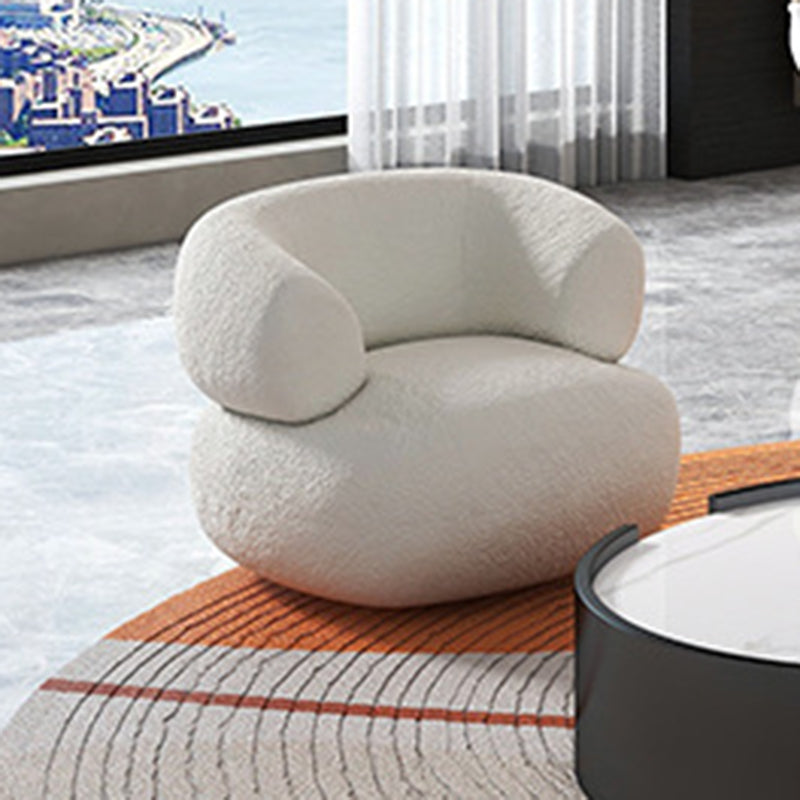 Curved 1/2/3/4-seater Sofa Modern Fabric Armless Sofa in White