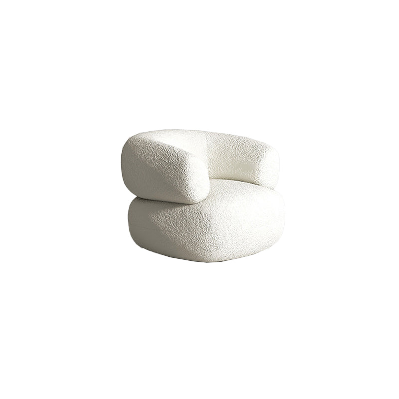 Curved 1/2/3/4-seater Sofa Modern Fabric Armless Sofa in White