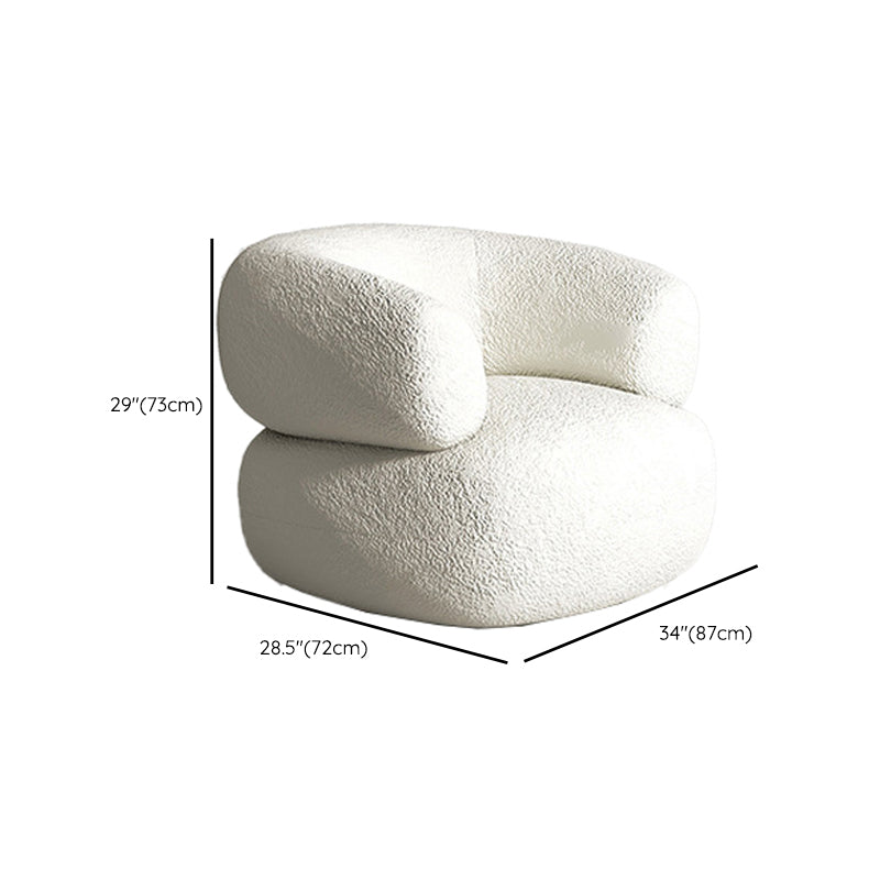 Curved 1/2/3/4-seater Sofa Modern Fabric Armless Sofa in White