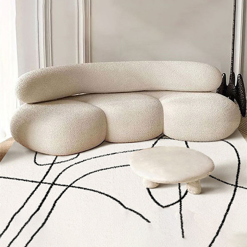 Beige Modern Fabric Sofa 27.95" High Armless Sofa for Living Room