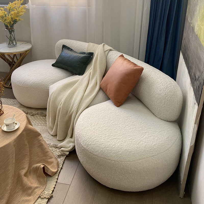 Beige Modern Fabric Sofa 27.95" High Armless Sofa for Living Room