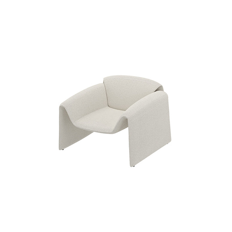 Modern fabric Curved Sofa Armless Sofa with 2 Pillows for Living Room
