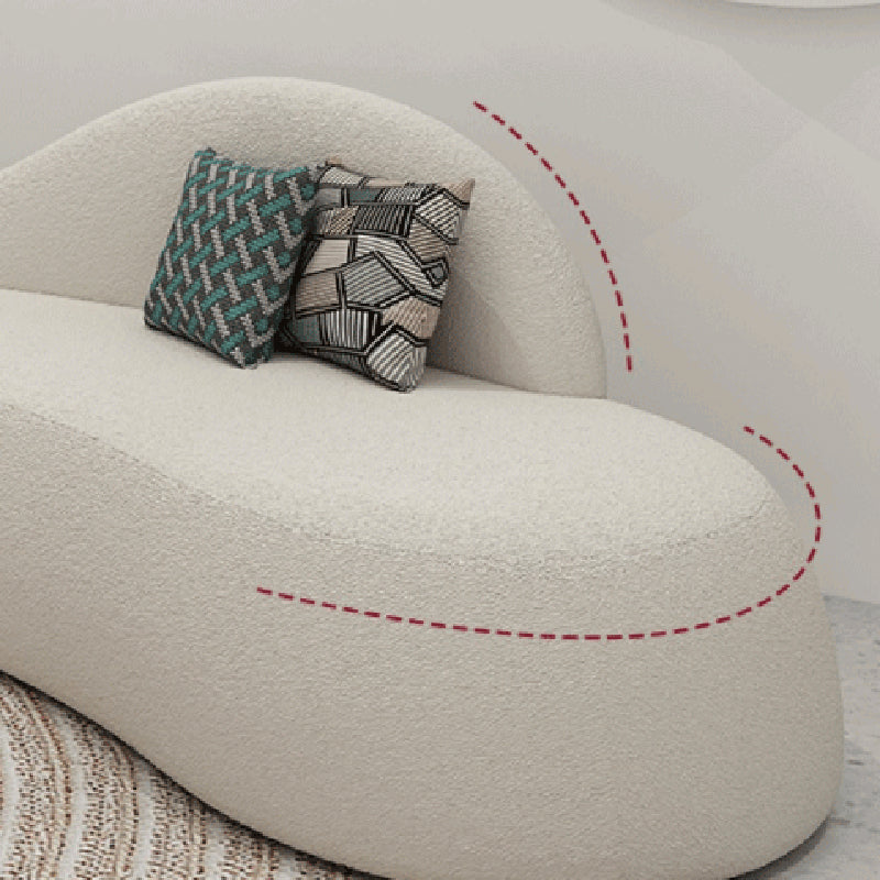 Modern fabric Curved Sofa Armless Sofa with 2 Pillows for Living Room