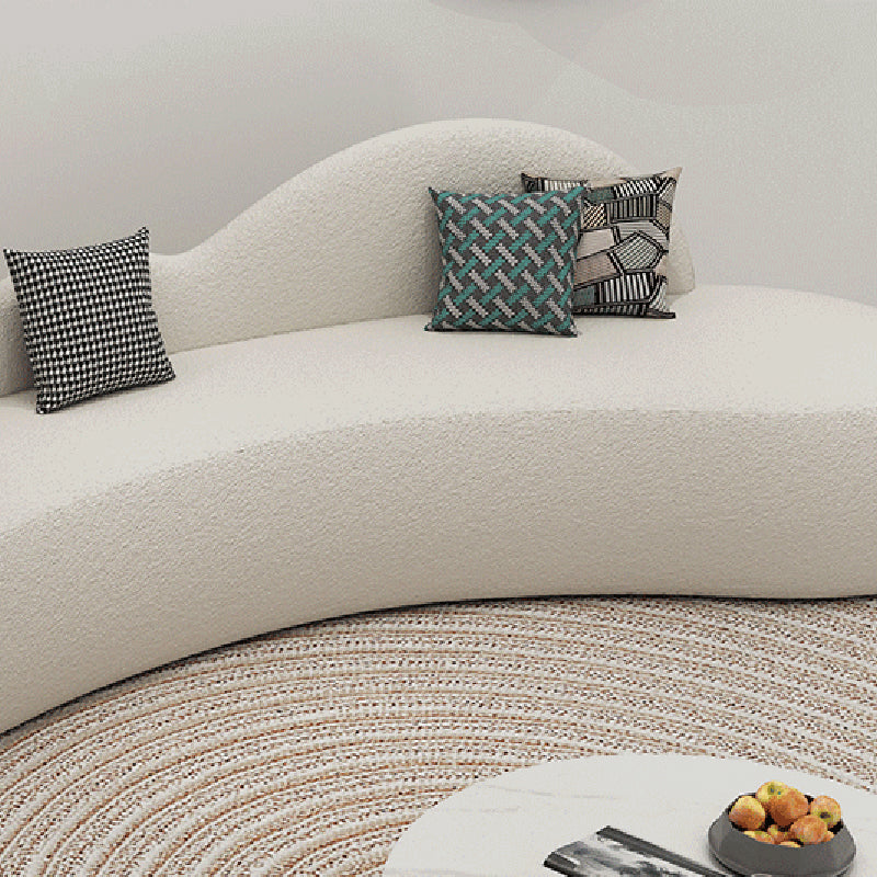 Modern fabric Curved Sofa Armless Sofa with 2 Pillows for Living Room