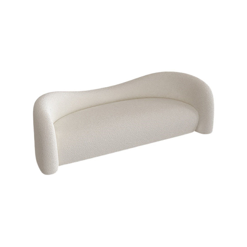 Wool Contemporary Curved Sofa Sloped Arm Sofa for Living Room