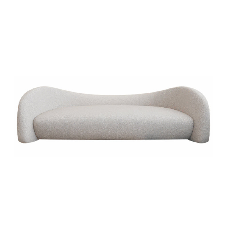 Wool Contemporary Curved Sofa Sloped Arm Sofa for Living Room