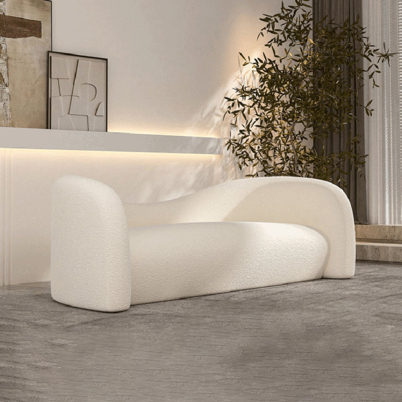 Wool Contemporary Curved Sofa Sloped Arm Sofa for Living Room
