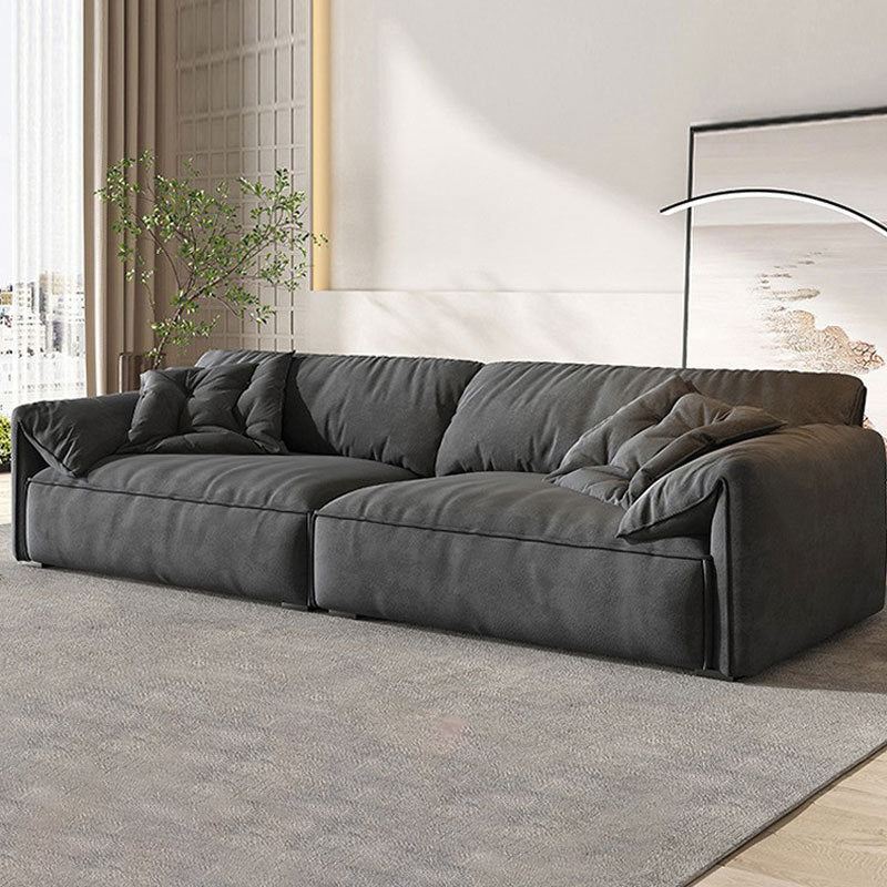 Contemporary Fabric Living Room Cushions Pillow Top Arm Standard Sofa