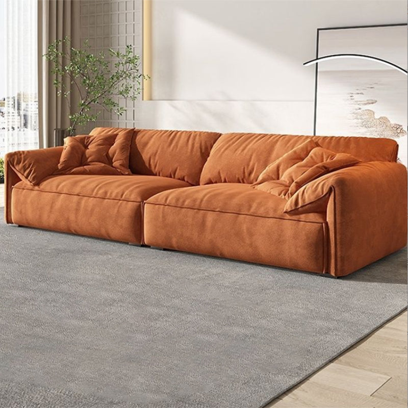 Contemporary Fabric Living Room Cushions Pillow Top Arm Standard Sofa