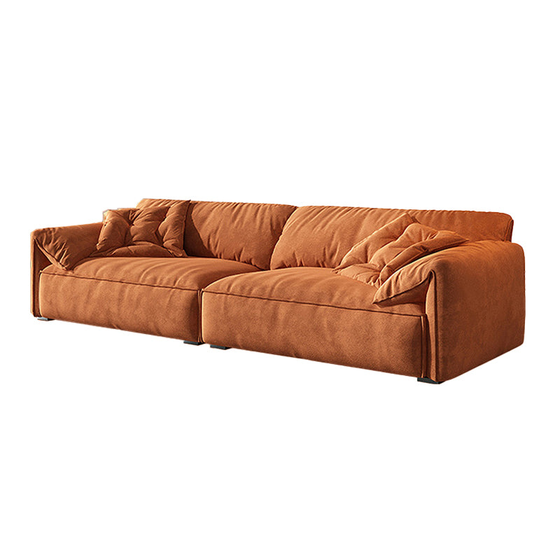 Contemporary Fabric Living Room Cushions Pillow Top Arm Standard Sofa