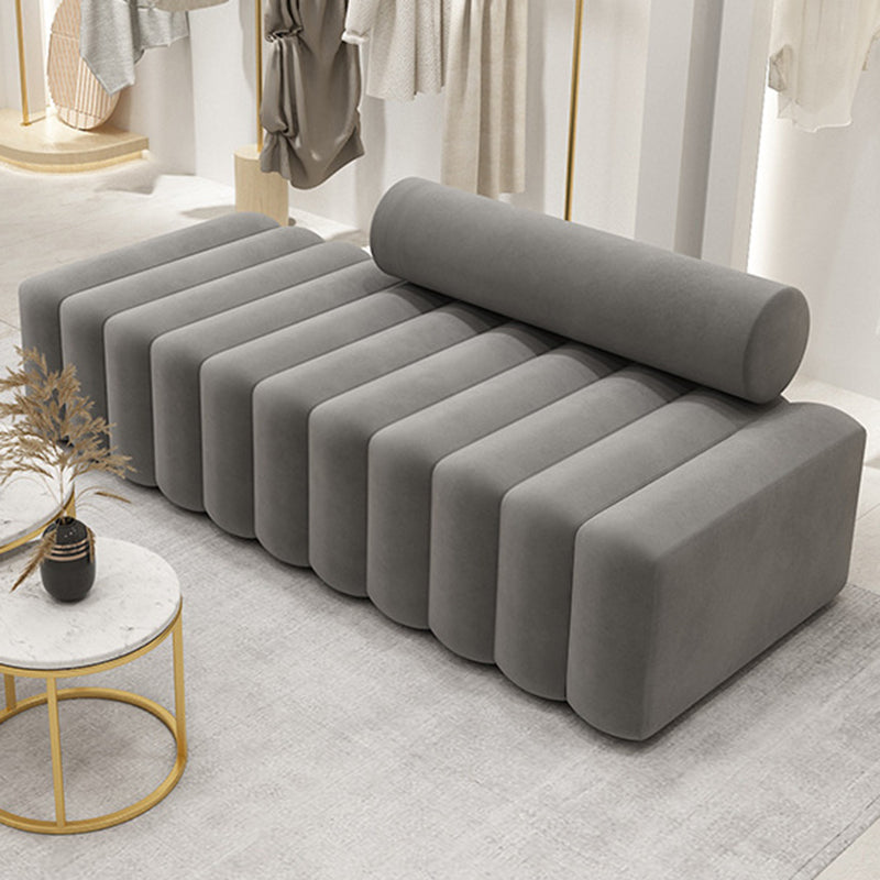 Gray Modern Velvet Sofa 16.92" High Armless 3/4/5-seater Sofa