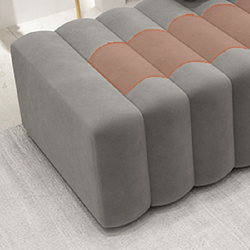 Gray Modern Velvet Sofa 16.92" High Armless 3/4/5-seater Sofa