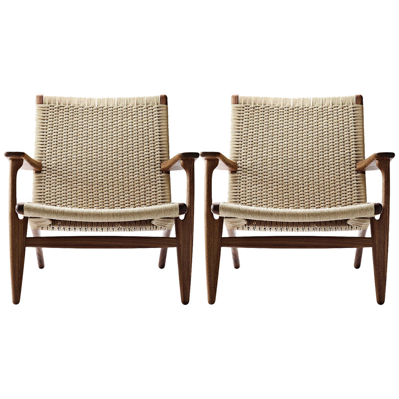 Solid Wood Frame Lounge Chair Arms Include Chair for Living Room