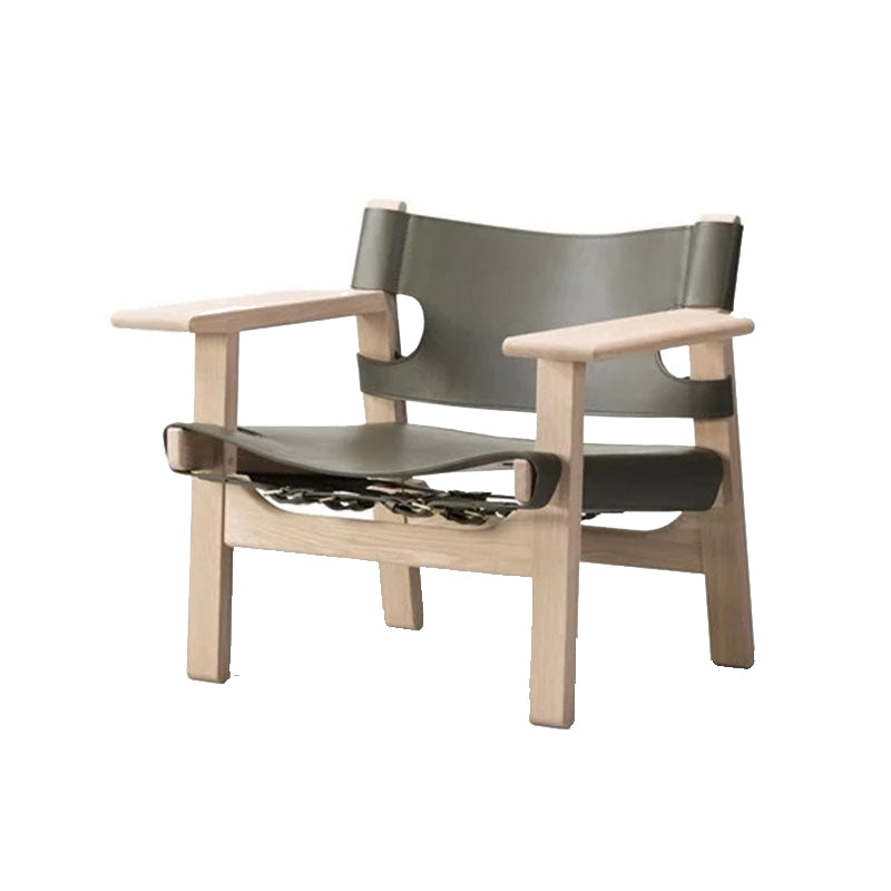Solid Wood Frame Lounge Chair Arms Include Chair for Living Room