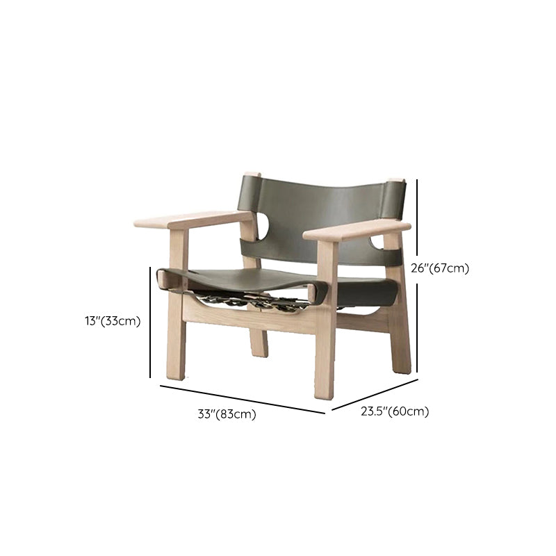 Solid Wood Frame Lounge Chair Arms Include Chair for Living Room
