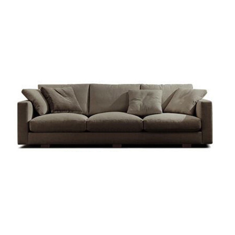 Contemporary Slipcovered Living Room Square Arm Pillows Seating