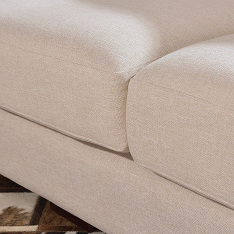 Contemporary Slipcovered Living Room Square Arm Pillows Seating