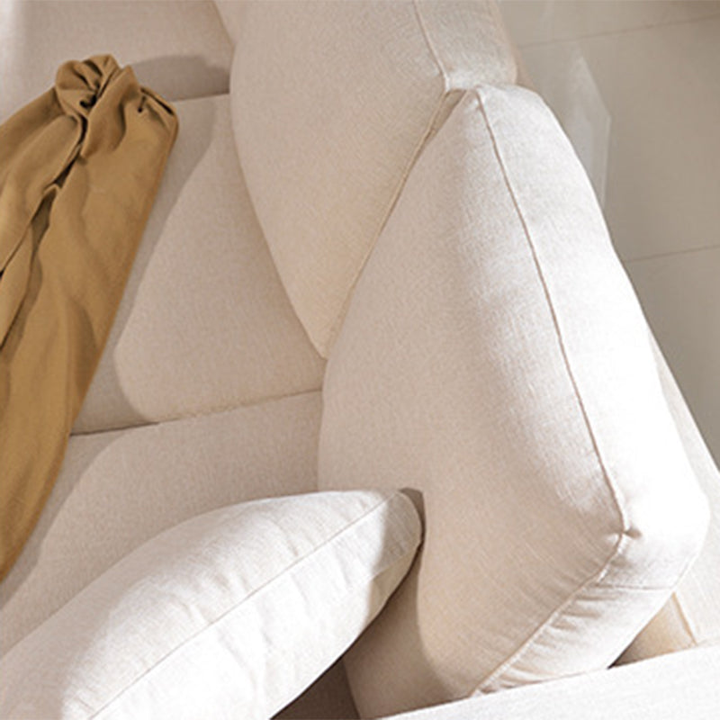 Contemporary Slipcovered Living Room Square Arm Pillows Seating