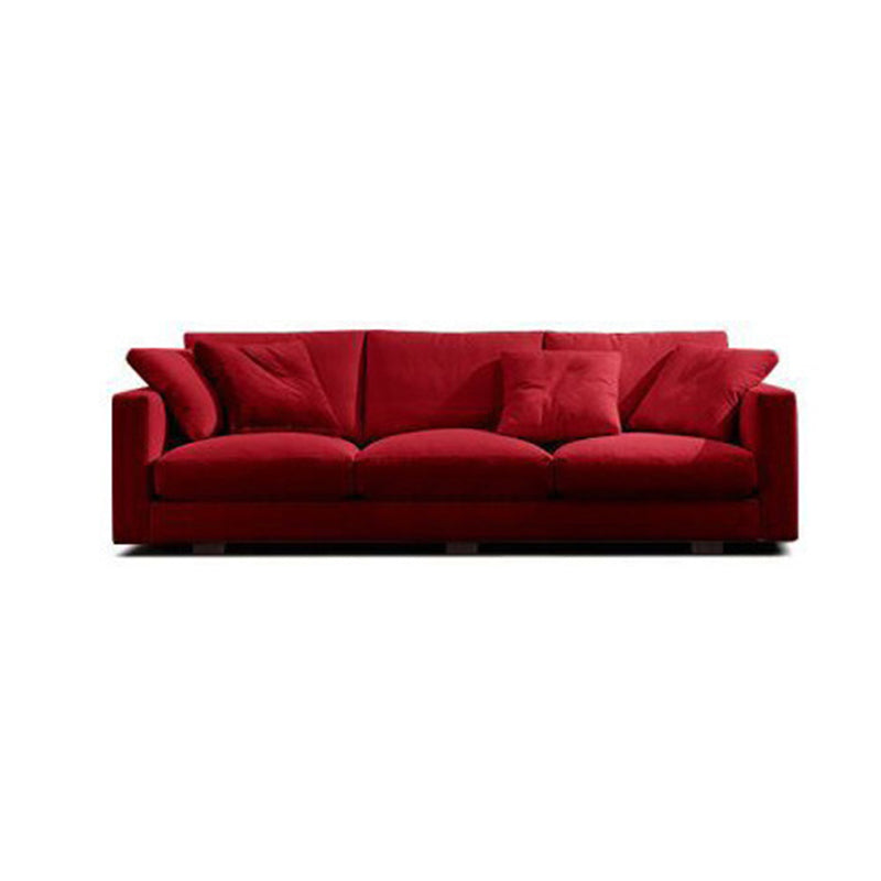 Contemporary Slipcovered Living Room Square Arm Pillows Seating