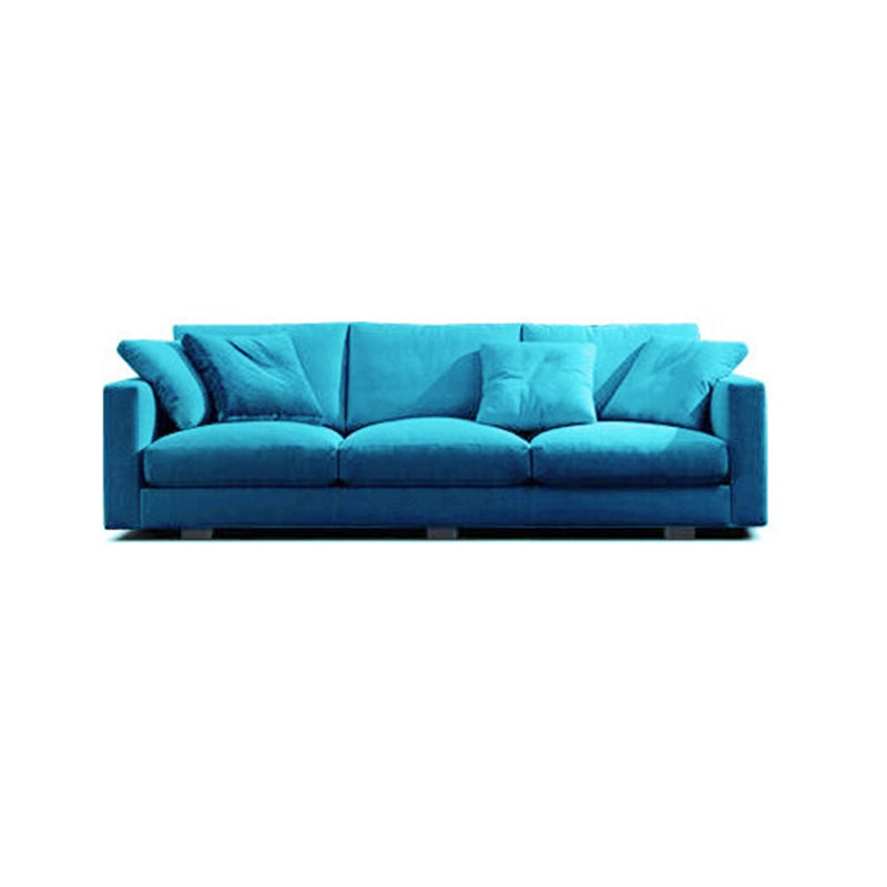 Contemporary Slipcovered Living Room Square Arm Pillows Seating