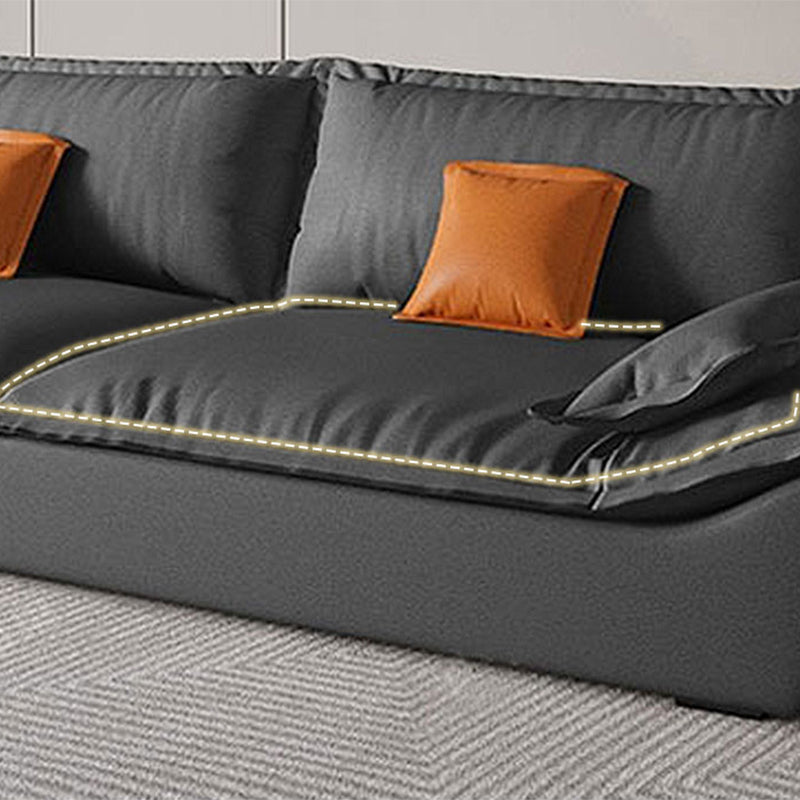 Contemporary Living Room Pillow Top Arm Sofa with 2 Pillows Seating