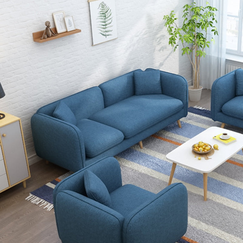 Contemporary Living Room Fabric Square Arm Cushions Standard Seating