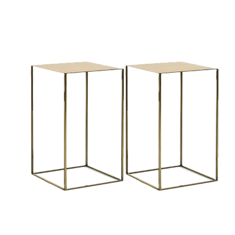 Mid-Century Modern Metal Square Top Side Table Iron Frame End Table