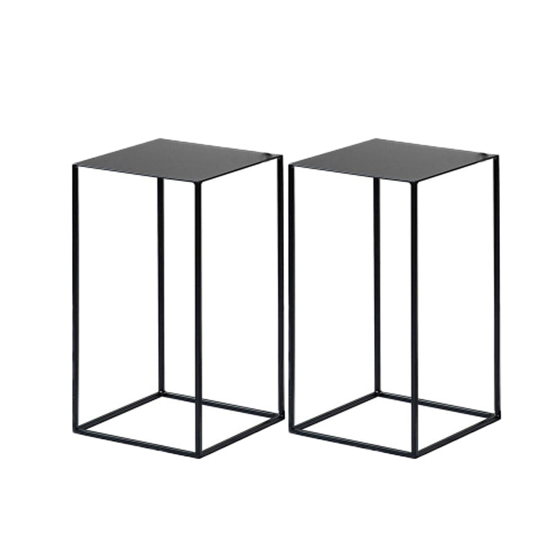 Mid-Century Modern Metal Square Top Side Table Iron Frame End Table