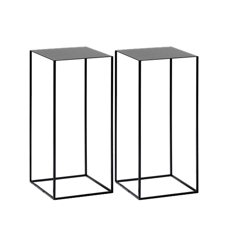 Mid-Century Modern Metal Square Top Side Table Iron Frame End Table
