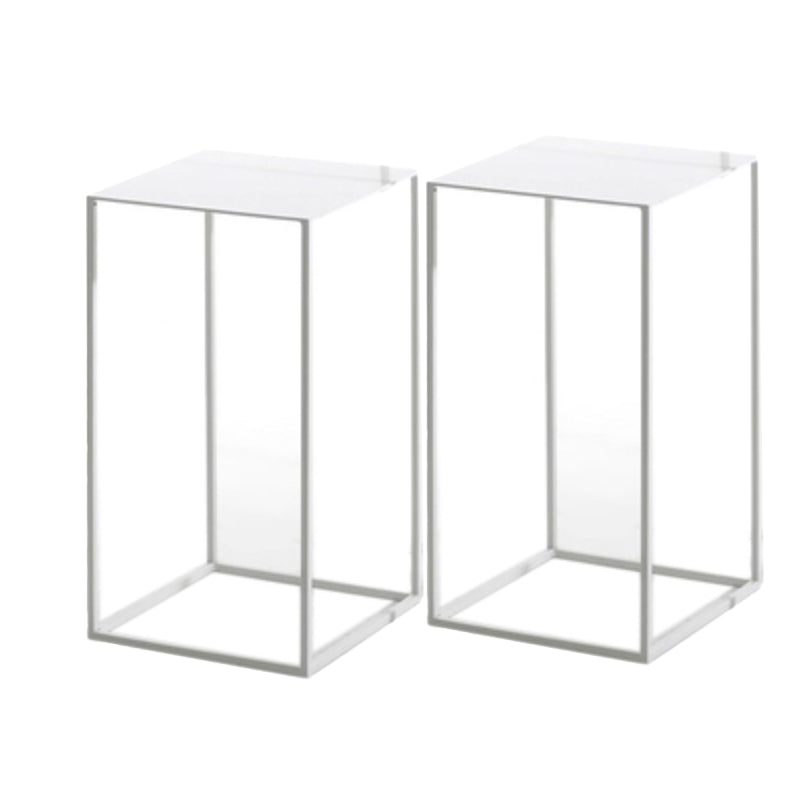 Mid-Century Modern Metal Square Top Side Table Iron Frame End Table