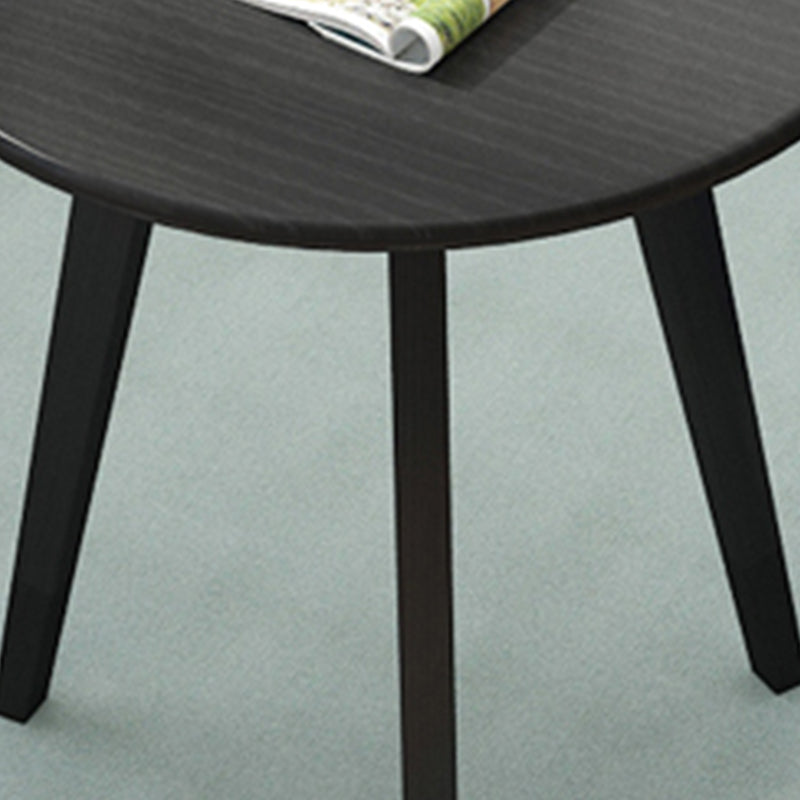 Contemporary Style Wooden Round Top Side Table 3 Legs End Table