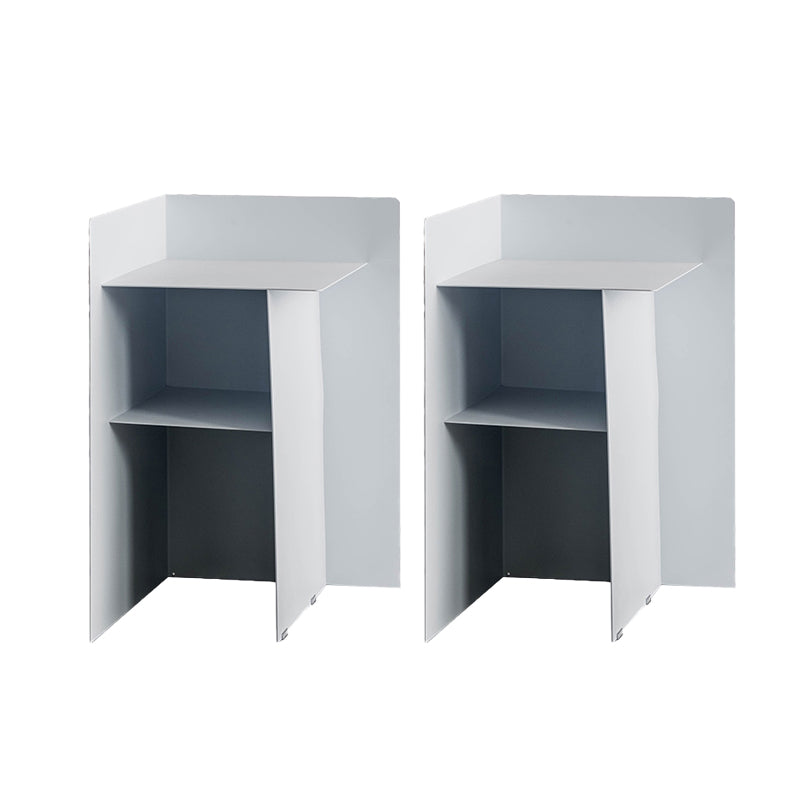 Metal Abstract End Table Mid-Century Side Table with Metal Shelf