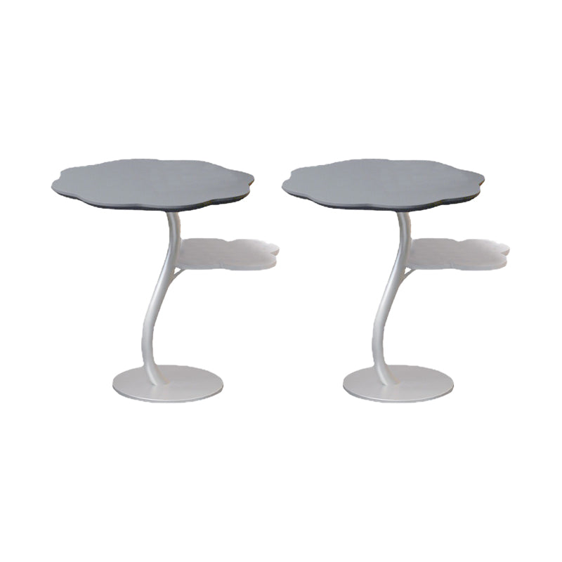 Modernistic Living Room Double Tier Round with Storage Pedestal Side Table