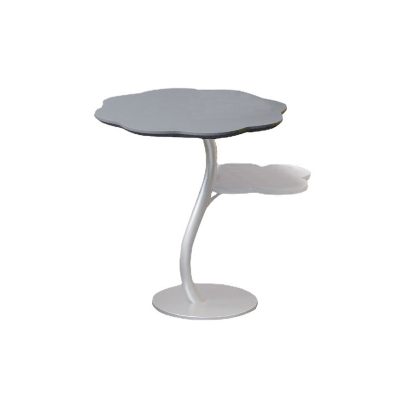 Modernistic Living Room Double Tier Round with Storage Pedestal Side Table