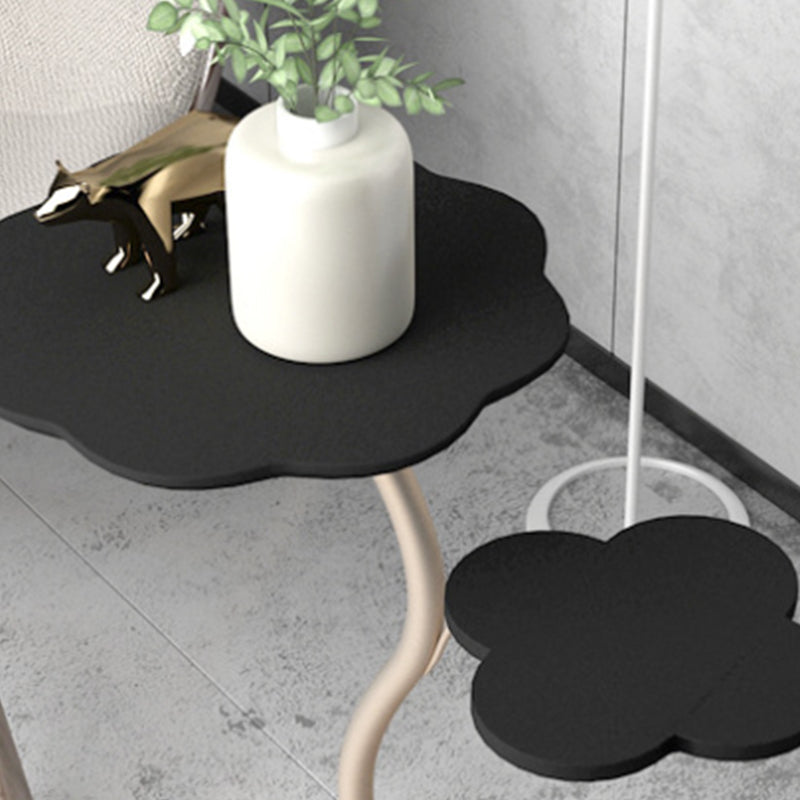 Modernistic Living Room Double Tier Round with Storage Pedestal Side Table