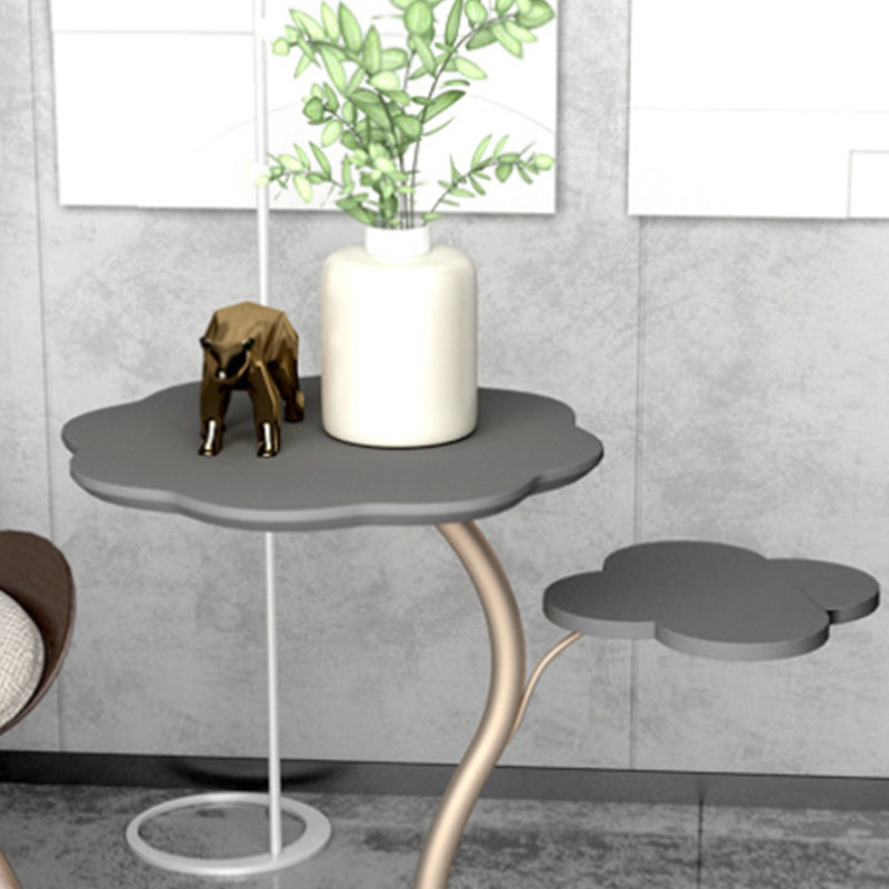 Modernistic Living Room Double Tier Round with Storage Pedestal Side Table