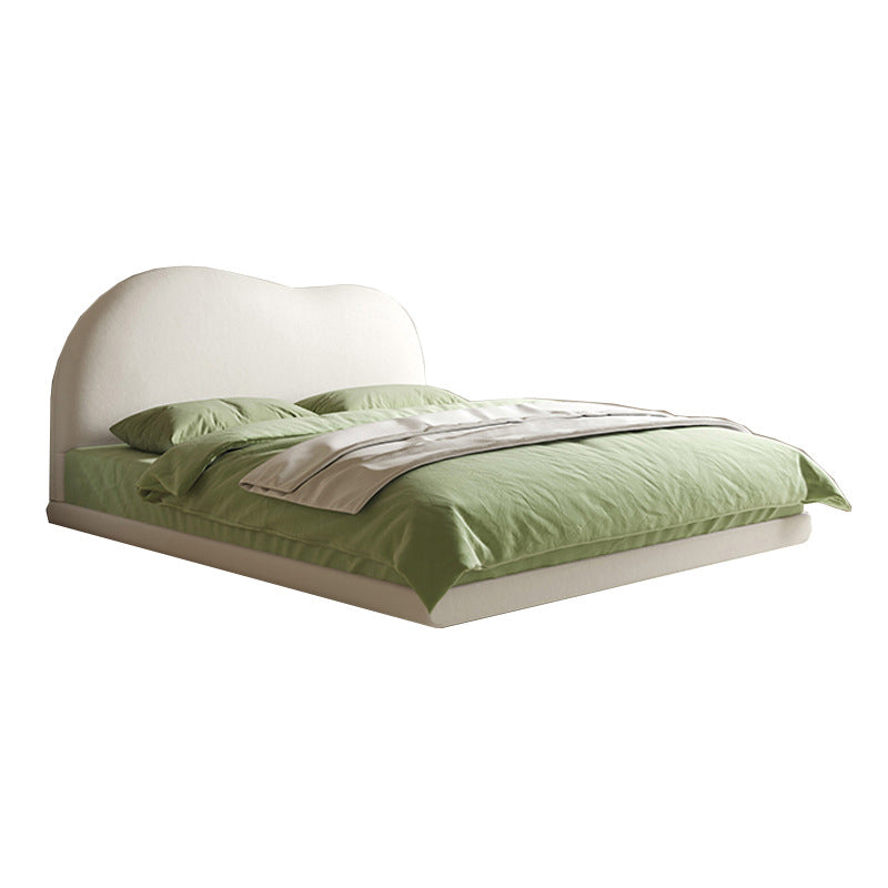 Genuine Leather Standard Bed Bed Frame Upholstered Headboard