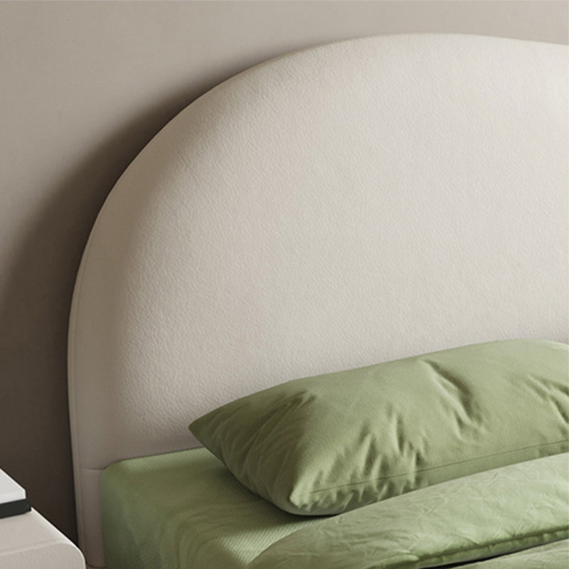 Genuine Leather Standard Bed Bed Frame Upholstered Headboard