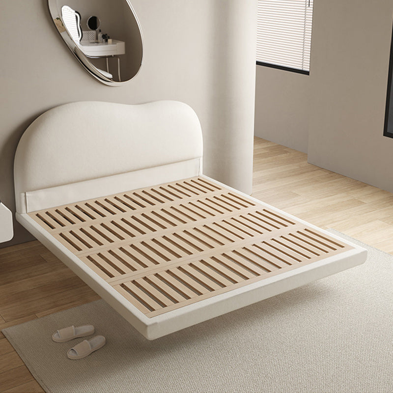 Genuine Leather Standard Bed Bed Frame Upholstered Headboard