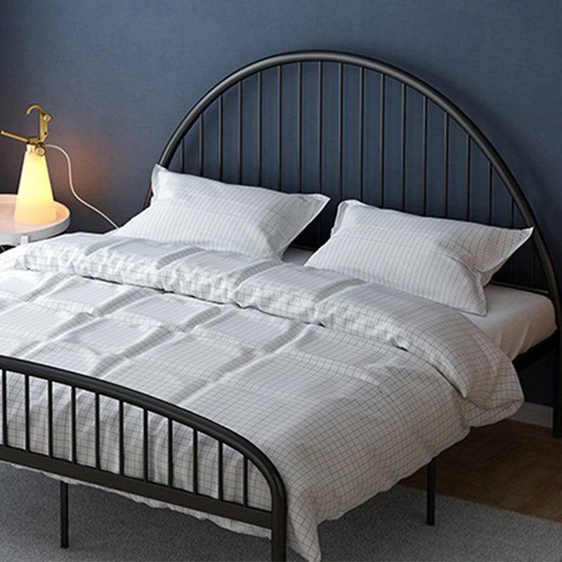 Metal Solid Color Open-Frame Bed Glam Slat Bed With Custom Gold Legs