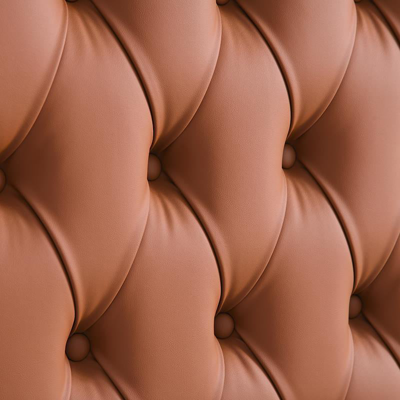 Victorian Tufted Standard Bed Rubberwood Panel Bed with Upholstered Headboard