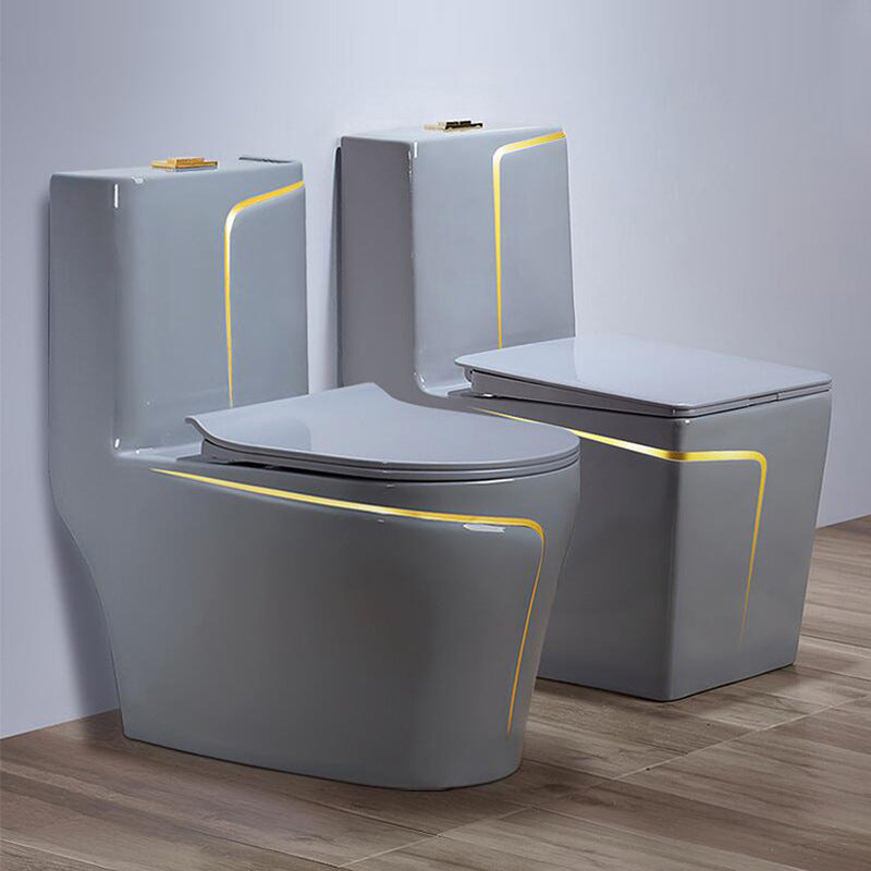 Modern Flush Toilet Ceramic Elong One-Piece Toilet with Slow Close Seat