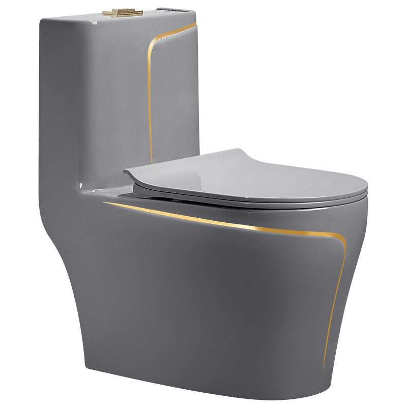 Modern Flush Toilet Ceramic Elong One-Piece Toilet with Slow Close Seat