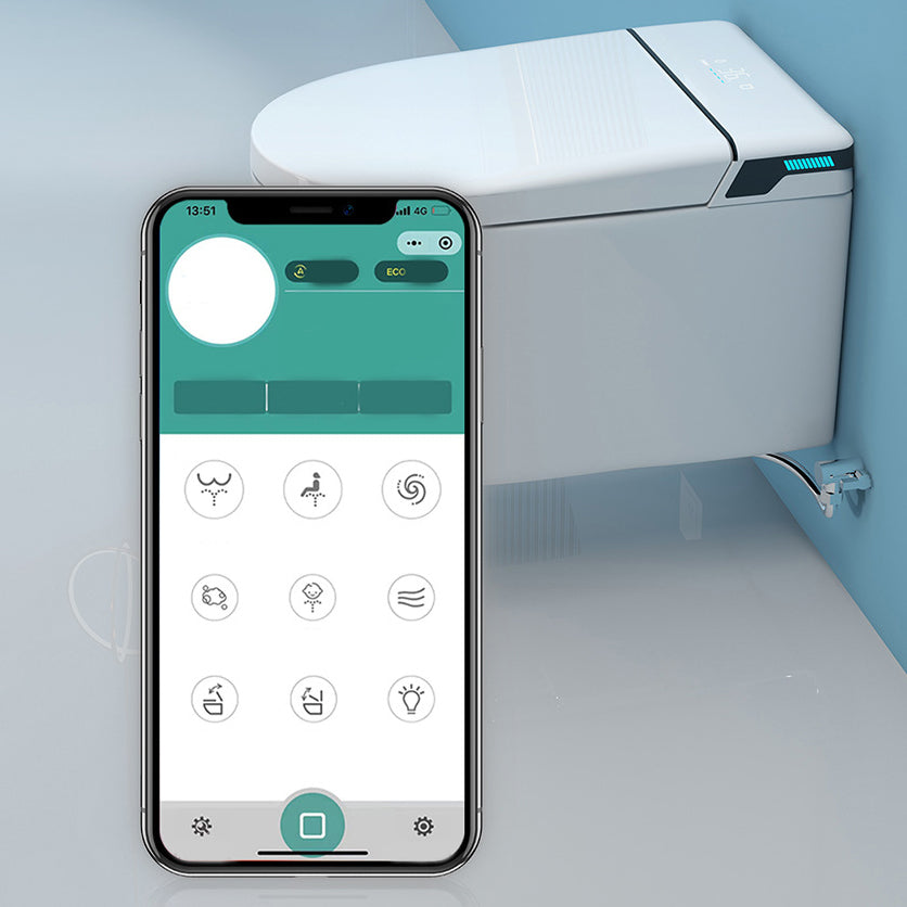 Modern Wall Mount Toilet All-In-One ABS Single Flush Toilet Bowl