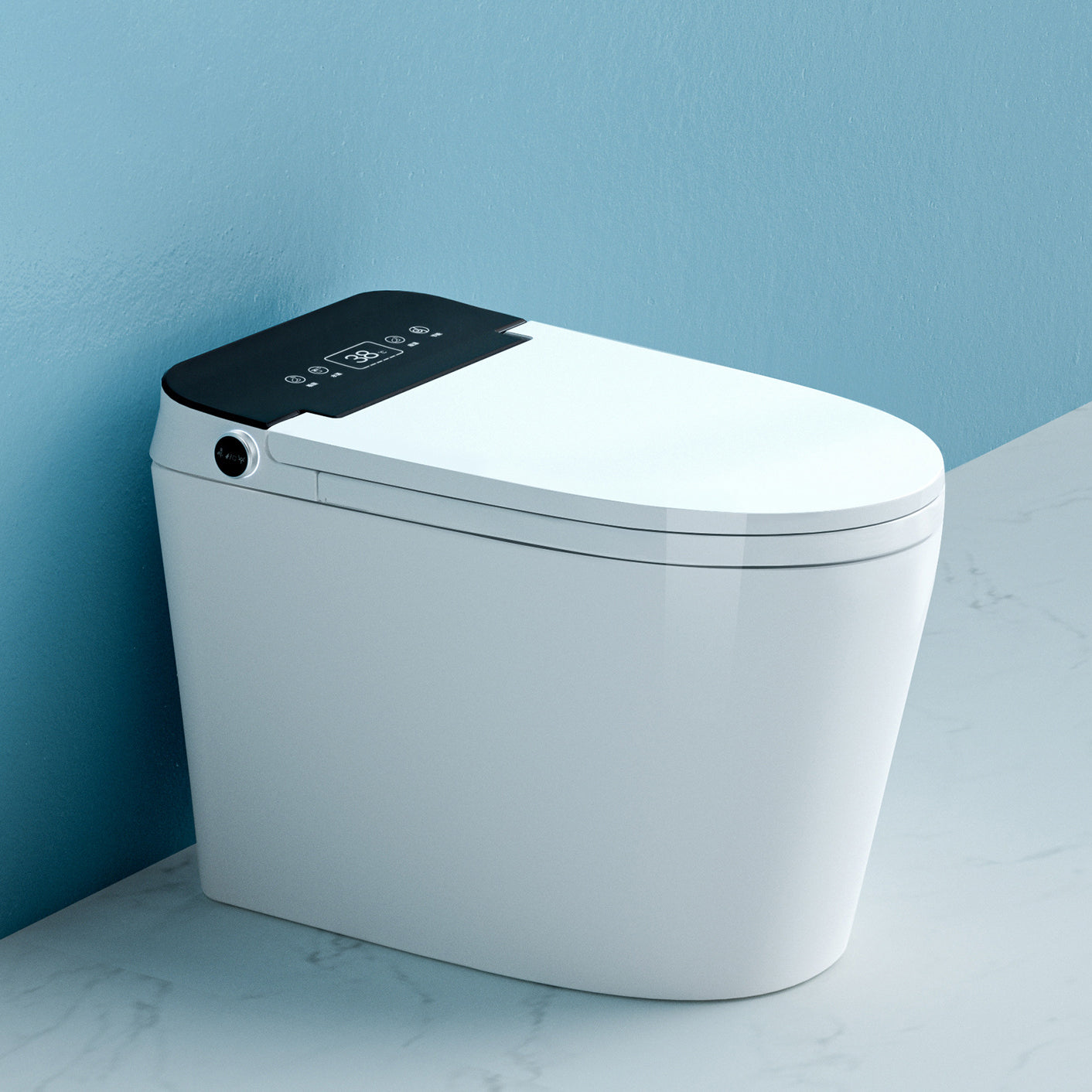 Modern Floor Mount Toilet Bowl White Toilet with Seat for Bathroom