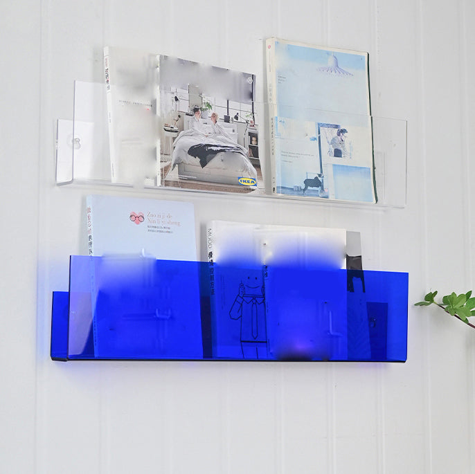 Contemporary Wall Mounted Bookshelf Acrylic Book Shelf for Living Room